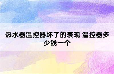 热水器温控器坏了的表现 温控器多少钱一个